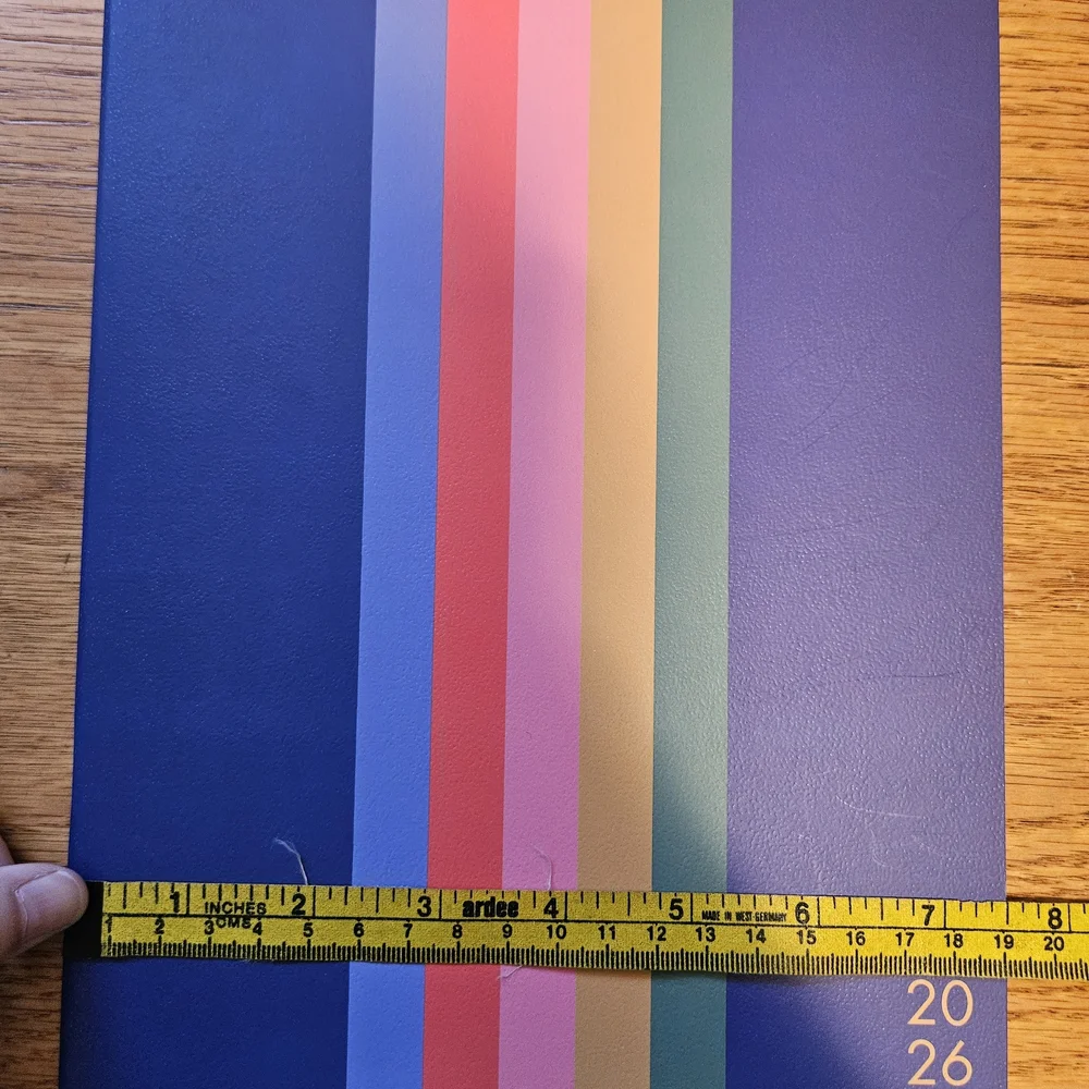 2026 Blue Planner with Rainbow Stripes - Daily Home Office Planner